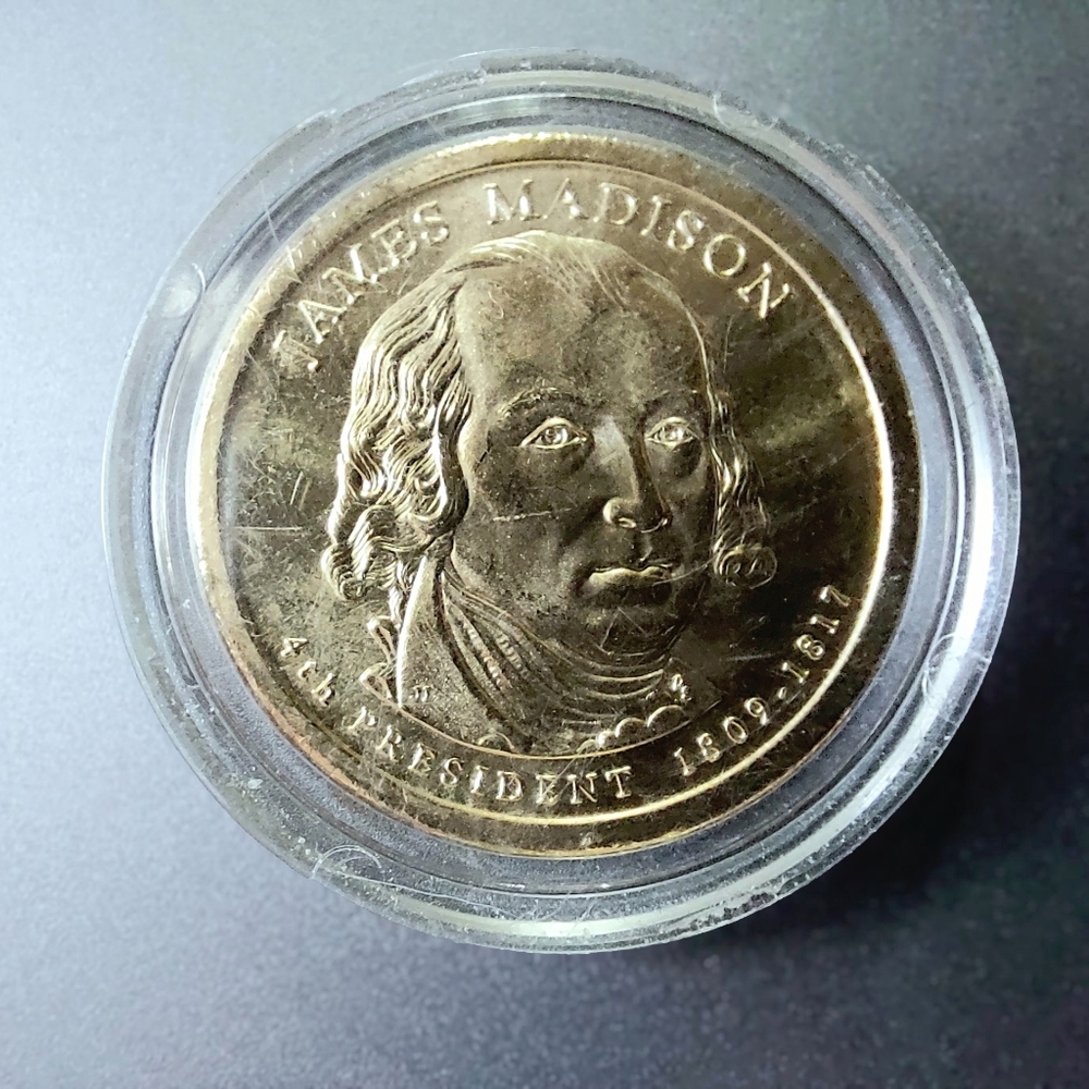 Uncirculated GOLD $1 James Madison Commemorative Coin♡♡